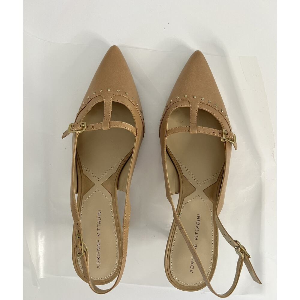 Adrienne Vittadini Women's Shoes Sz 9M Nude Patton Leather Classic Pumps